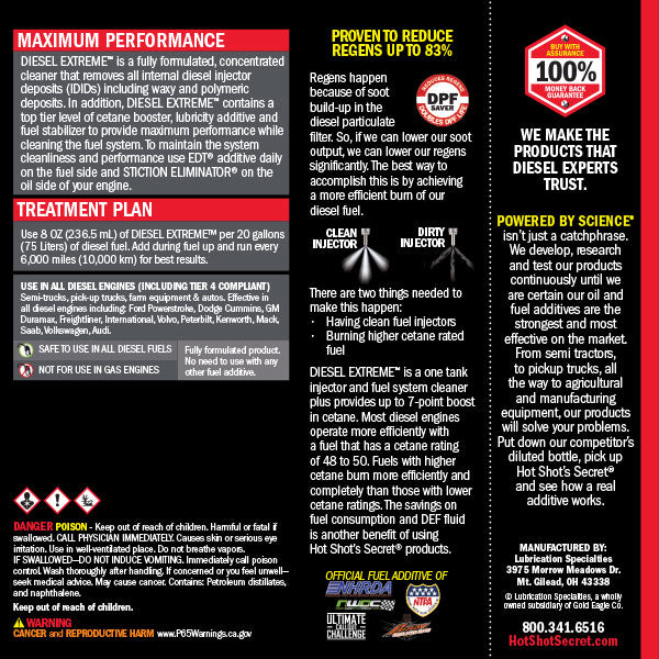 Diesel Extreme back label